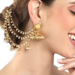 Long Chain Jhumki Earrings